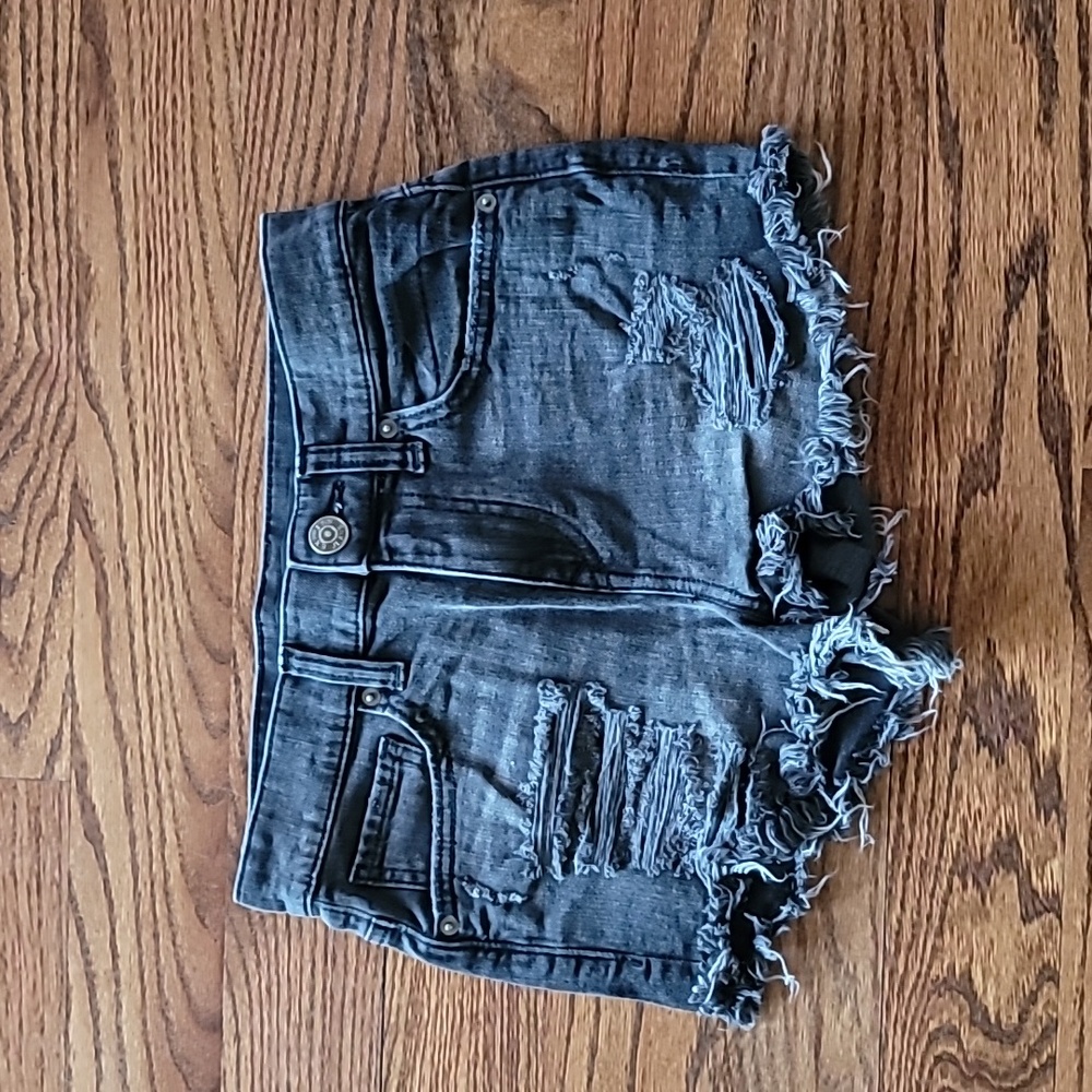 Express Black Distressed Shorts